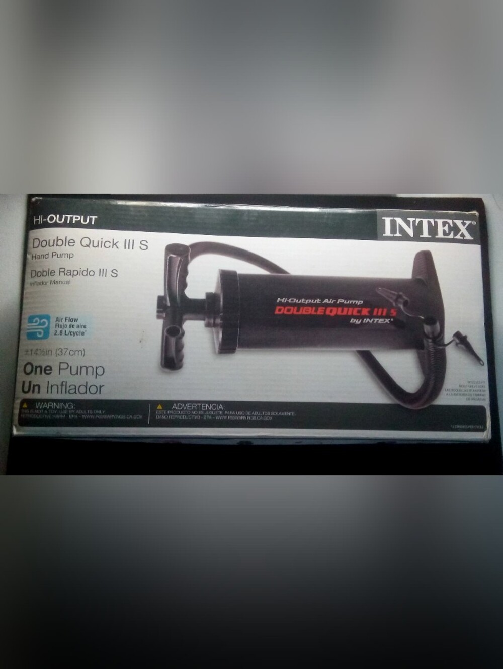 NIB Air Pump Intex Double Quick III S Hand Pump Inflates & Deflates Sealed Box